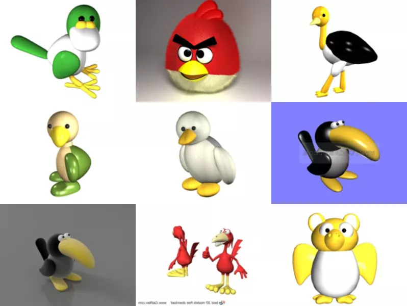 12 Toy Bird 3D Models Free Download