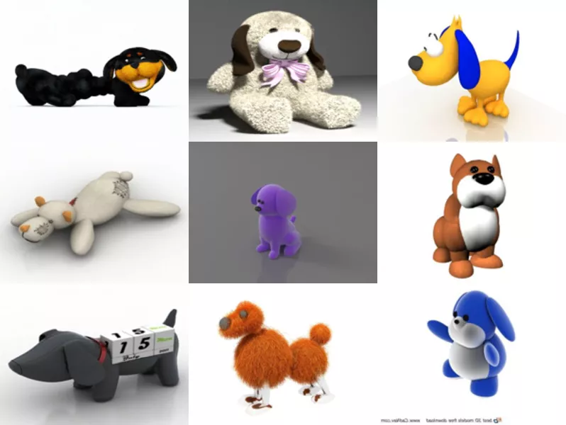 12 Toy Dog Free 3D Models – Week 2020-43
