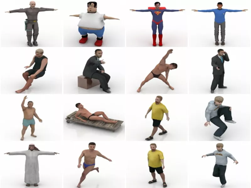 20 Lowpoly Man Character 3D Models – Week 2020-43