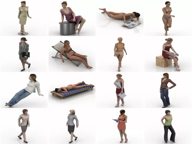 20 Lowpoly Woman Character Free 3D Models – Week 2020-43