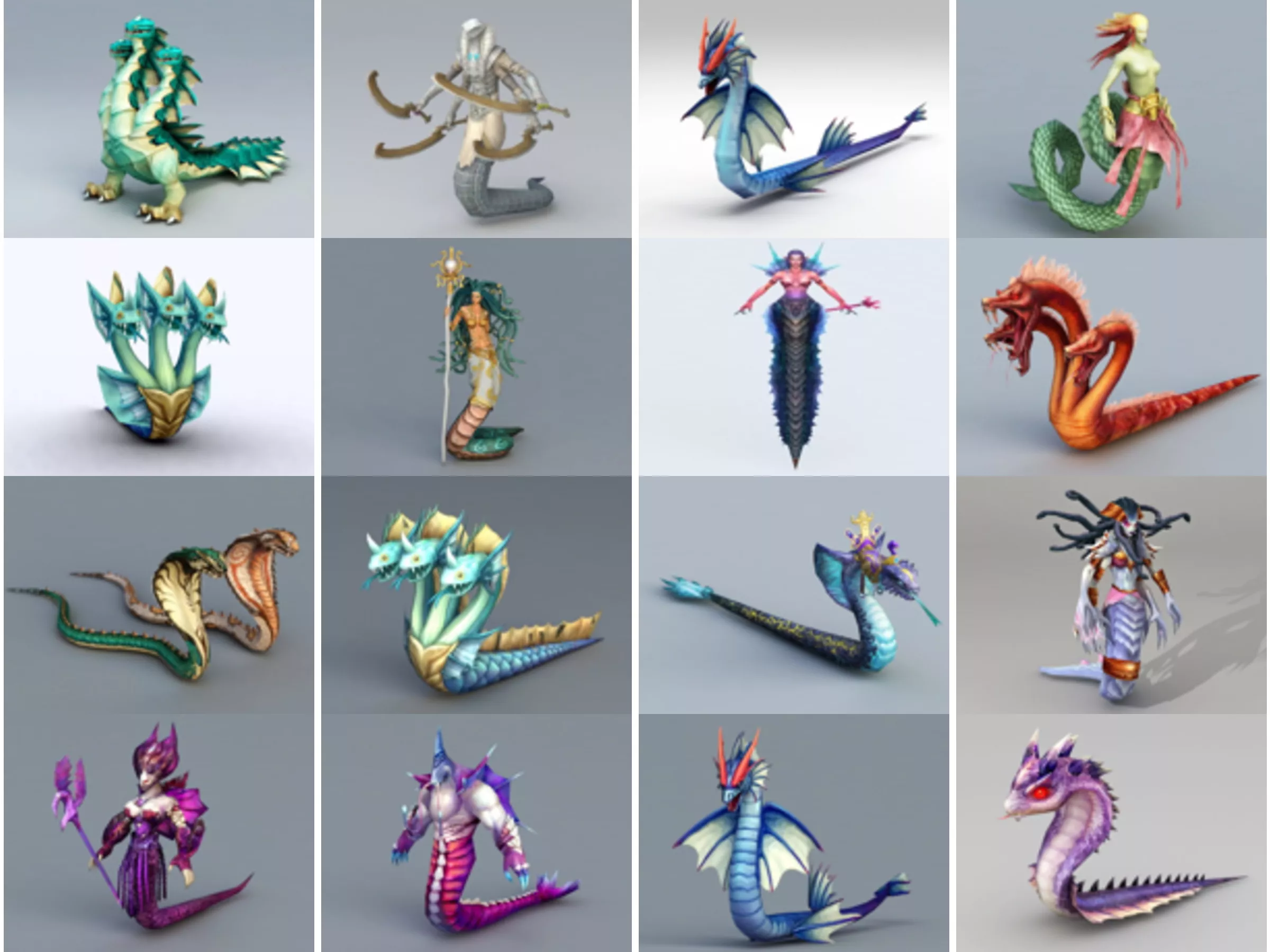 20 Snake Game Character Free 3D Models