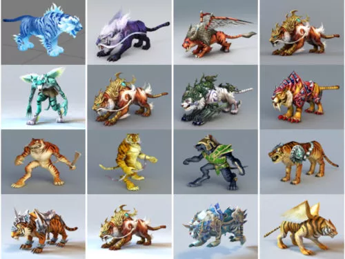 20 Tiger Game Character Free 3D Models