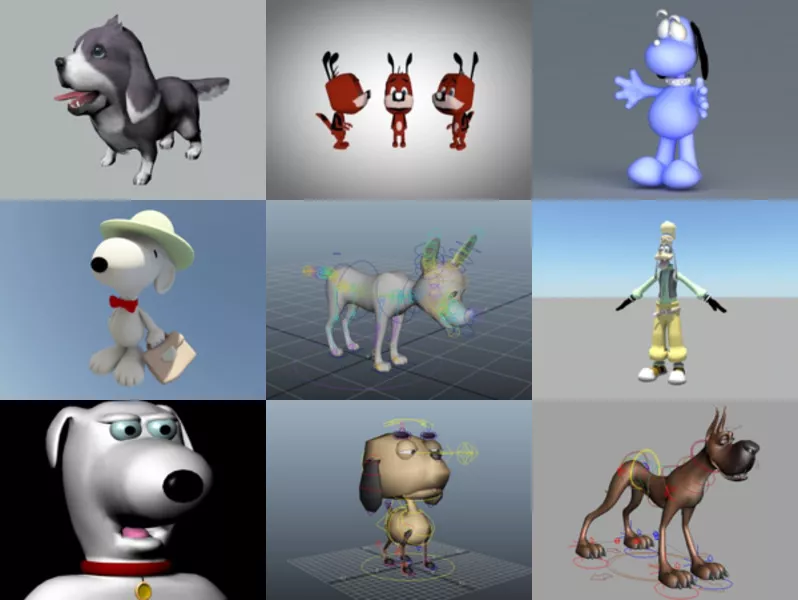 9 Cartoon Dog Free 3D Models – Week 2020-43