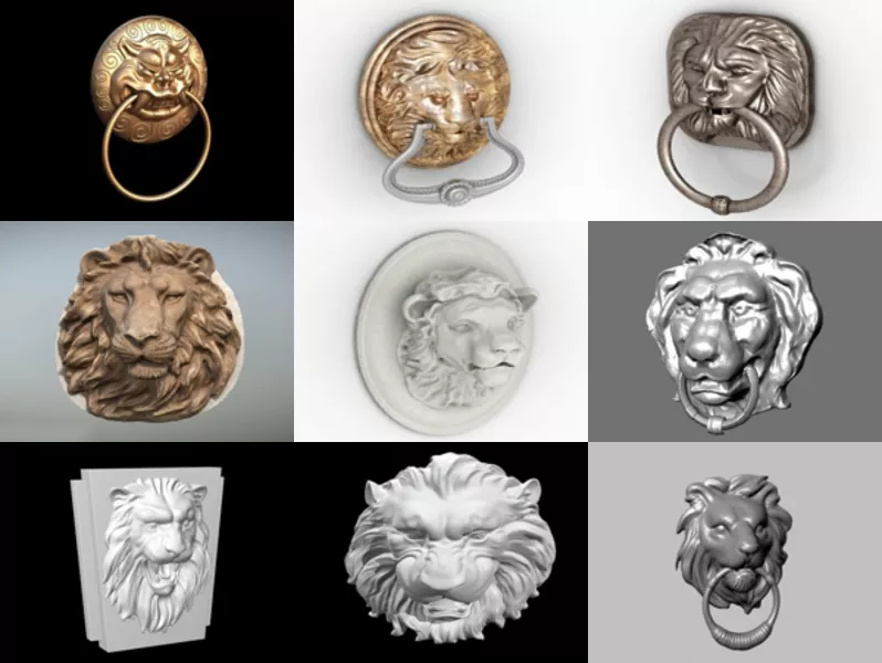 9 Lion Head Door Knocker 3D Models – Week 2020-43