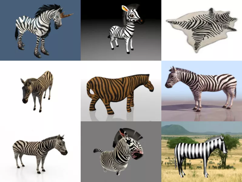 9 Zebra 3D Models Collection – Week 2020-44