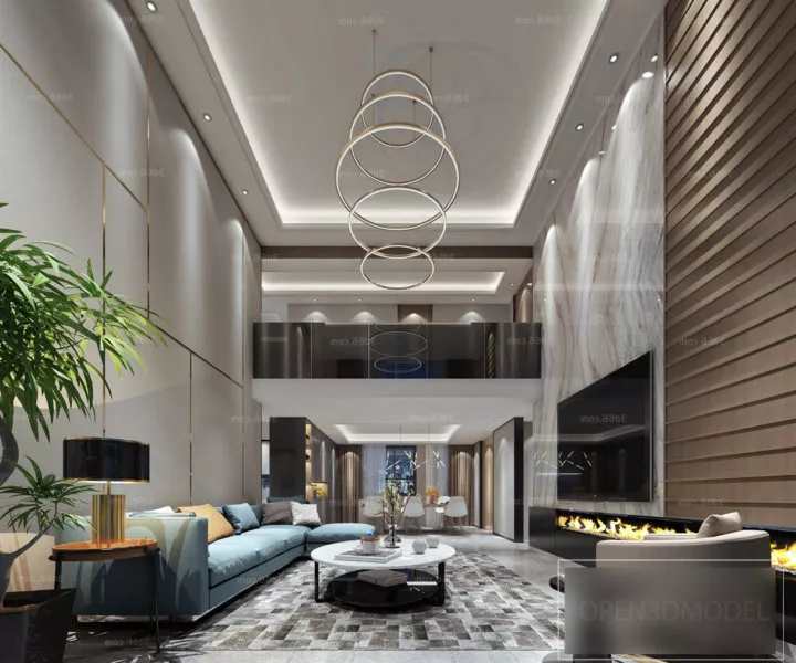 Duplex Living Room Design Interior Scene 3d model Duplex Living Room Design Interior Scene 3d model