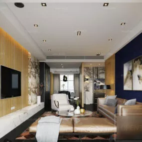 Small Living Room Modern Style Interior Scene 3d model