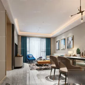 Interior Scene Apartment Living Room 3d model