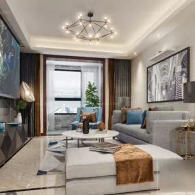 Small Living Room Interior Scene Apartment 3d model