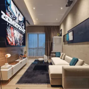 Apartment Multimedia Room Interior Scene 3d model