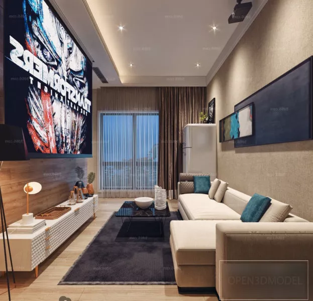 Electric Dvd Player With Floor Speaker 3d model