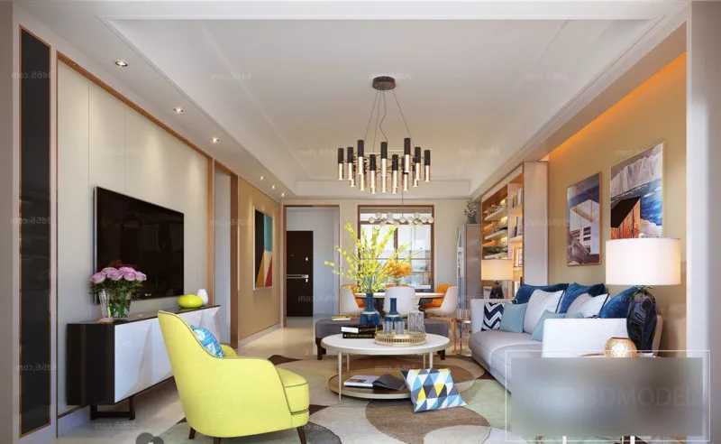 Modern Living Room Home Design Interior Scene 3d model Modern Living Room Home Design Interior Scene 3d model
