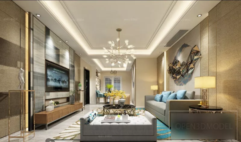 Minimalist Postmodern Living Room Interior Scene 3d model Minimalist Postmodern Living Room Interior Scene 3d model