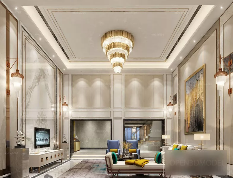 Luxury Villa Duplex Living Room Interior Scene 3d model Luxury Villa Duplex Living Room Interior Scene 3d model