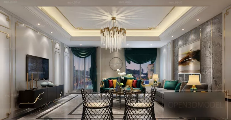 Post Modern Living Room Design Interior Scene 3d model Post Modern Living Room Design Interior Scene 3d model