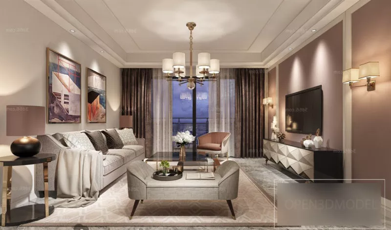 City Apartment Modern Building 3d model