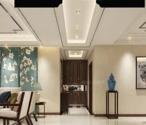 Living Dinning Space Elegant Interior Scene 3d model