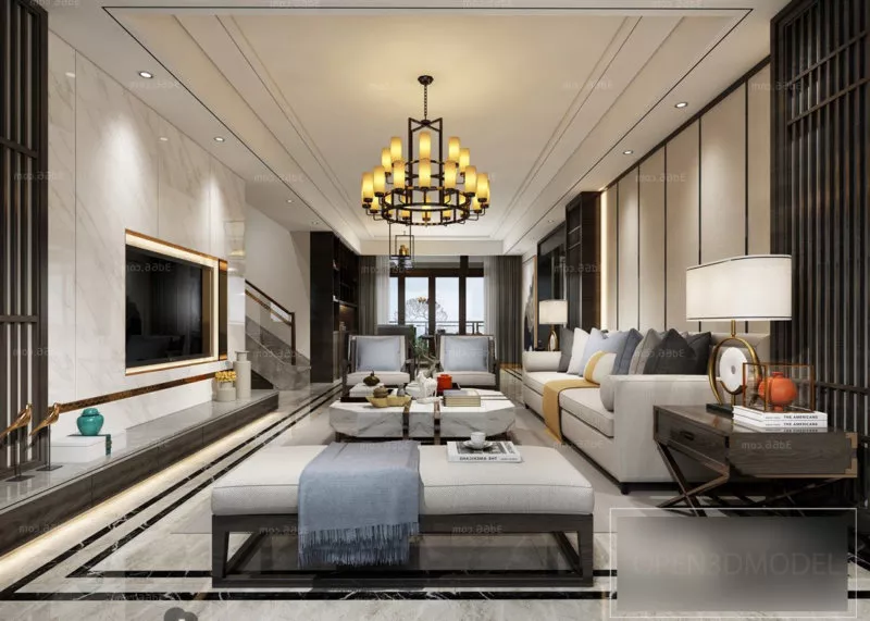 Elegant Marble Floor Living Room Interior Scene 3d model Elegant Marble Floor Living Room Interior Scene 3d model