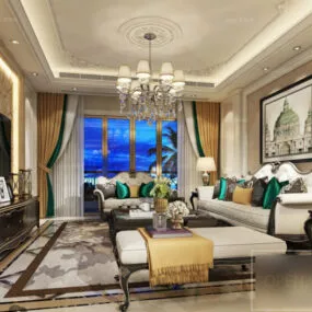 Interior Scene Living Room European Design 3d model
