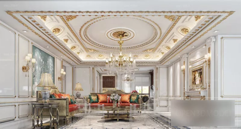 Luxurious Classic Palace Interior Scene 3d model Luxurious Classic Palace Interior Scene 3d model