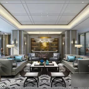 Interior Scene Of Luxury Living Room 3d model