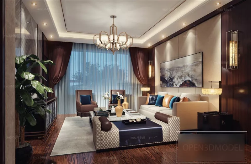 European Villa Building House Concept 3d model