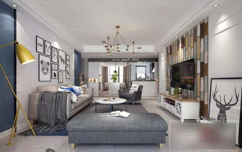 Interior Scene Of Contemporary Living Room 3d model Interior Scene Of Contemporary Living Room 3d model