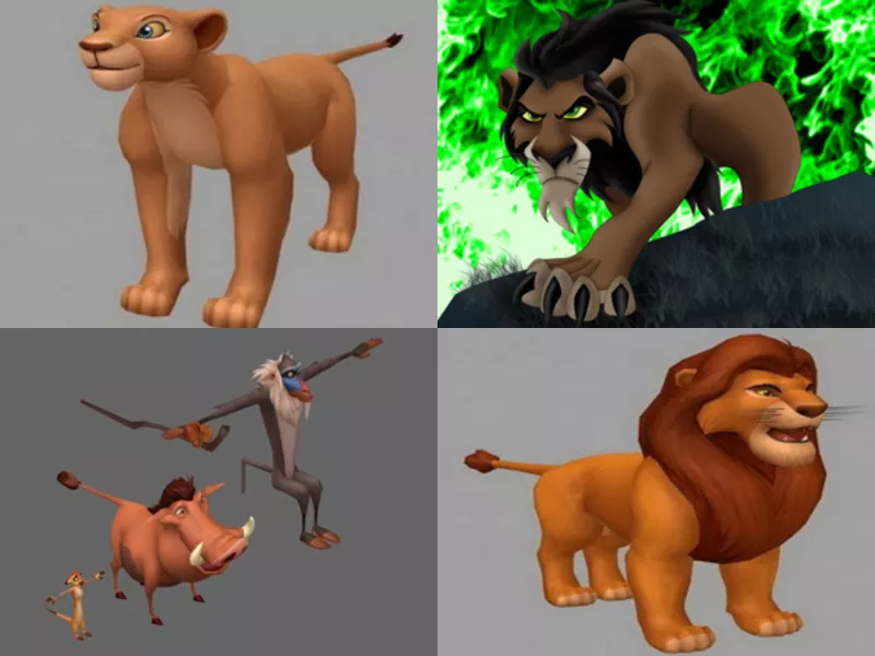 Disney Lion King Character 3D Models Collection