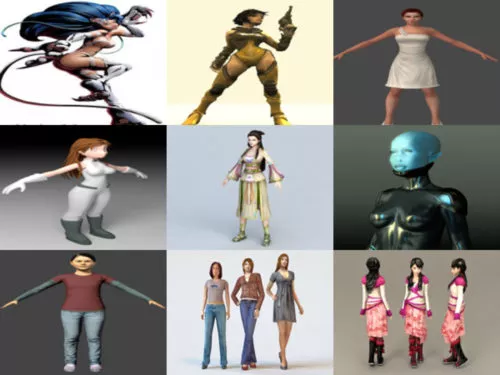 10 Character Girl Free OBJ 3D Models – Week 2020-41