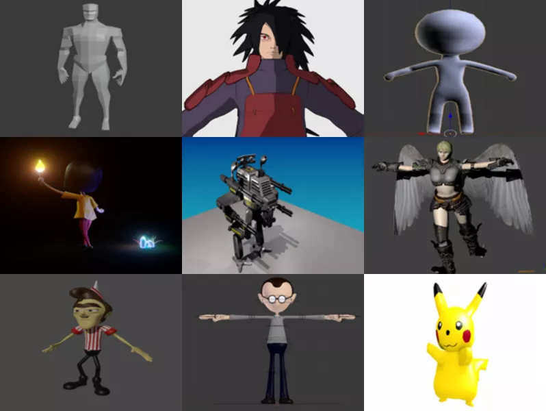 Top 10 Blender Character Free 3D Models – Week 2020-43