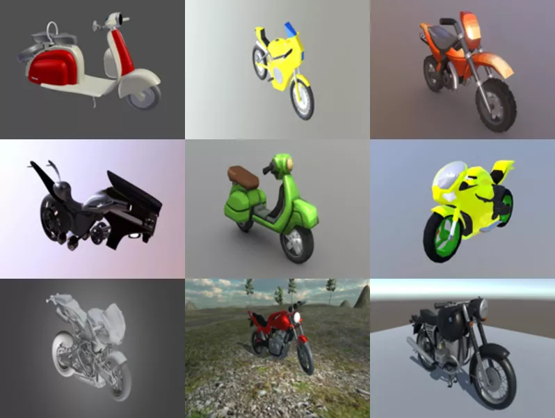 Top 10 Blender Motorcycle 3D Models – Week 2020-43