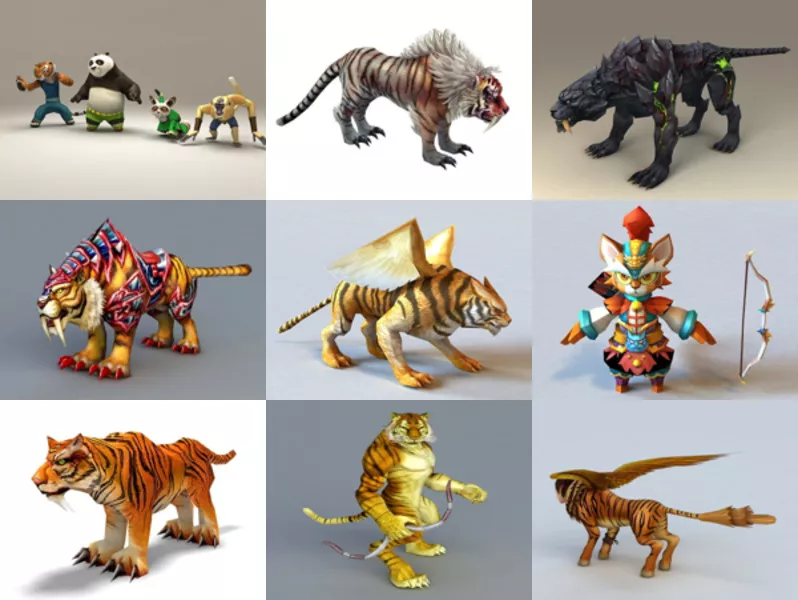 Top 10 Cartoon Tiger Character 3D Models – Week 2020-43