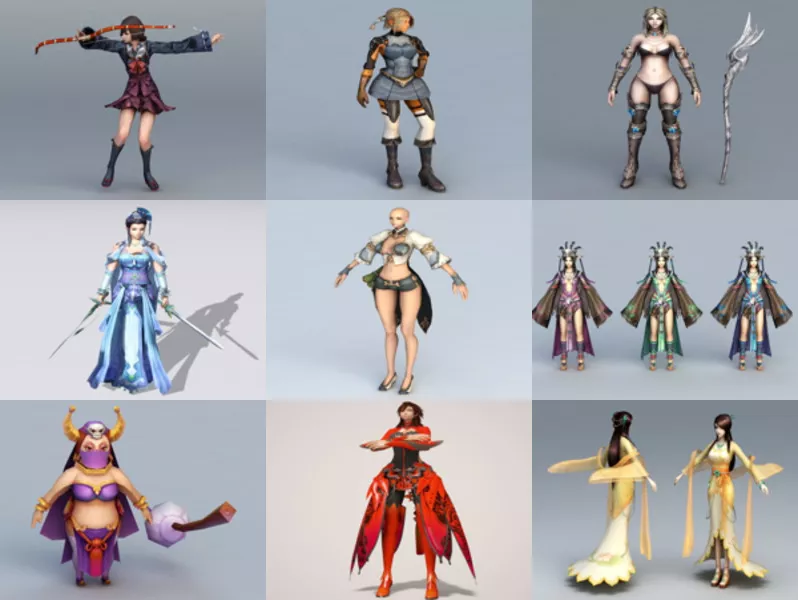 Top 10 Female Character Free 3D Models – Week 2020-43