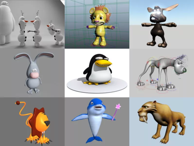 Top 10 Maya Cartoon Animal 3D Models – Day 23 Oct 2020