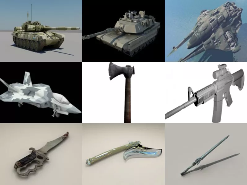 Top 10 Obj Weapon 3D Models – Day 21 Oct 2020
