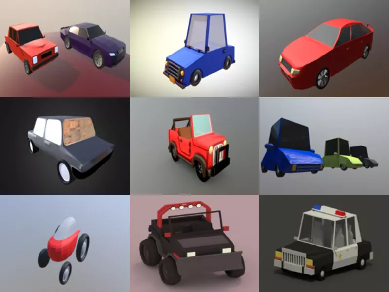 Top 12 Blender Cartoon Car 3D Models – Week 2020-43