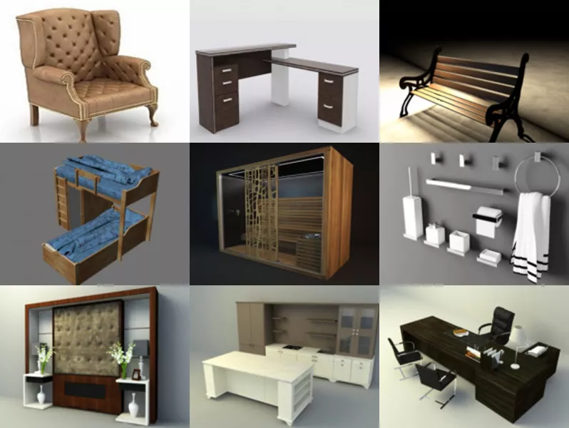 Top 12 Obj Furniture 3D Models – Day 21 Oct 2020