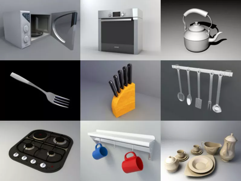 Top 12 Obj Kitchen Accessories 3D Models – Day 21 Oct 2020