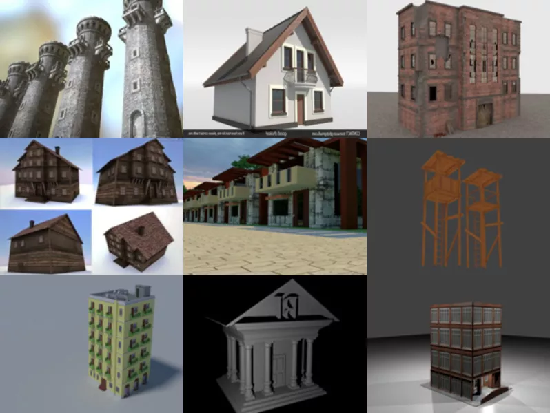 10 Blender Building 3D Models – Week 2020-44