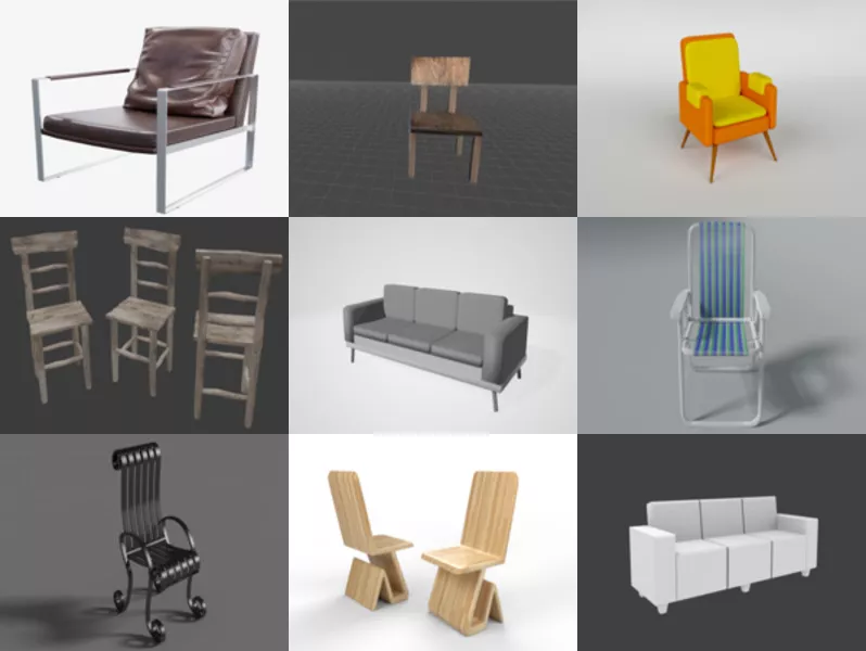 10 Blender Chair 3D Models – Week 2020-44