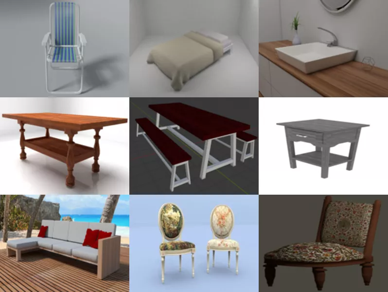 10 Blender Furniture 3D Models – Week 2020-44