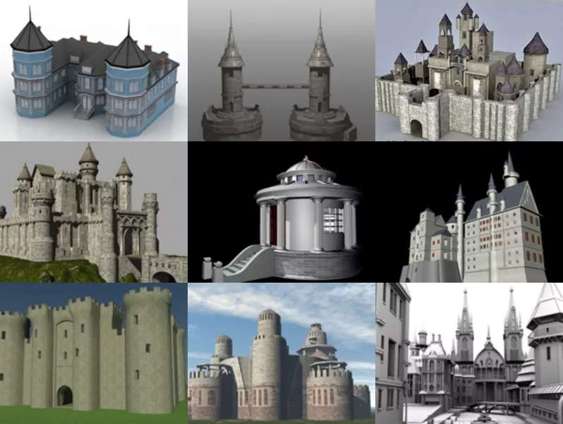 10 Castle Free 3D Models Collection