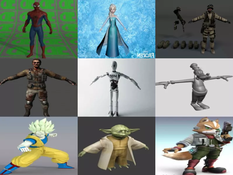 10 Character Free 3D Models Collection – Week 2020-46