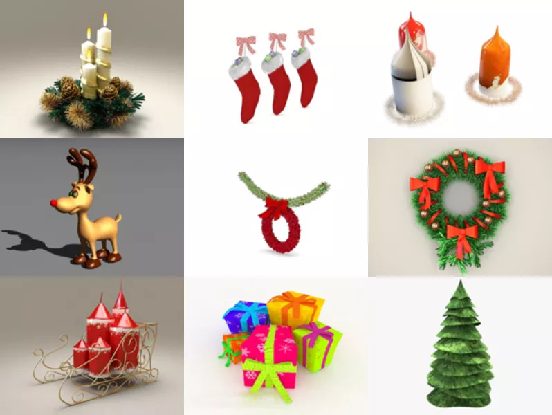 10 Christmas Decoration Free 3D Models Collection – Week 2020-46