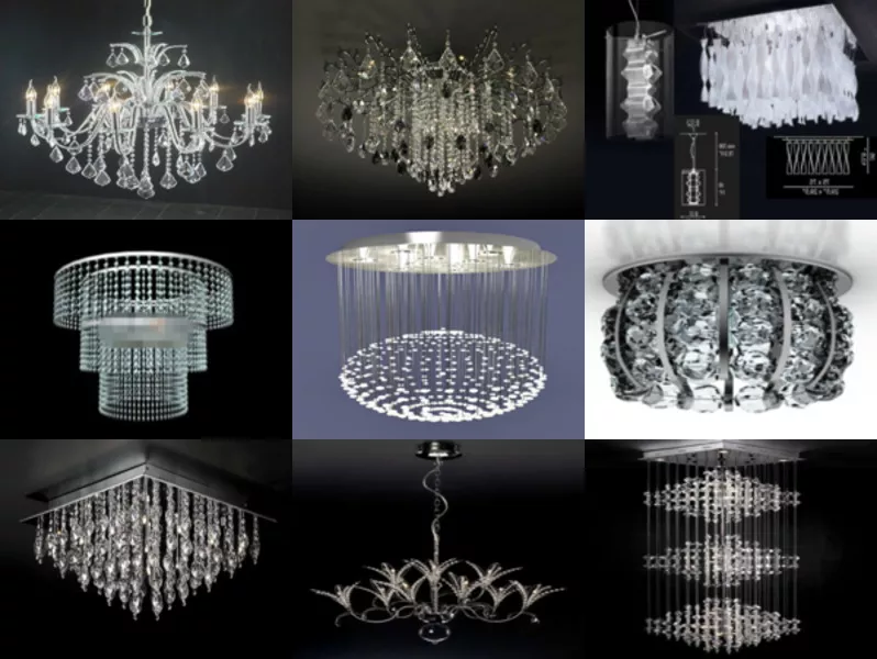 10 Crystal Chandelier Free 3D Models Collection – Week 2020-45