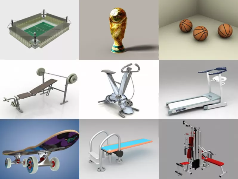 10 Sport Equipment Free 3D Models Collection – Week 2020-46