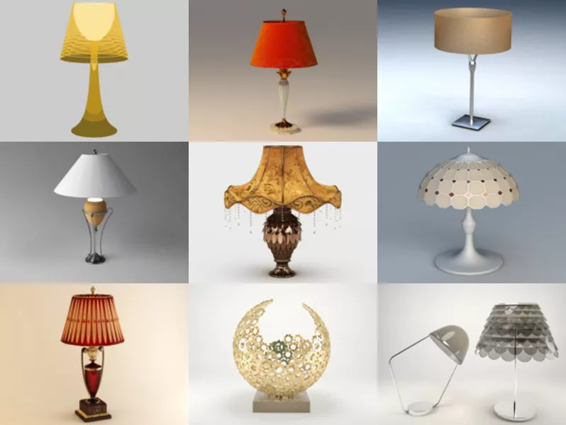 10 Table Lamp Free 3D Models Collection – Week 2020-45