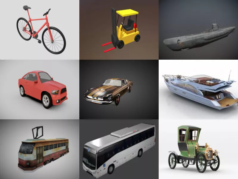 10 Vehicle Free Blender 3D Models: Car, Bike, Boat, Ship…Realistic & Cartoon Design