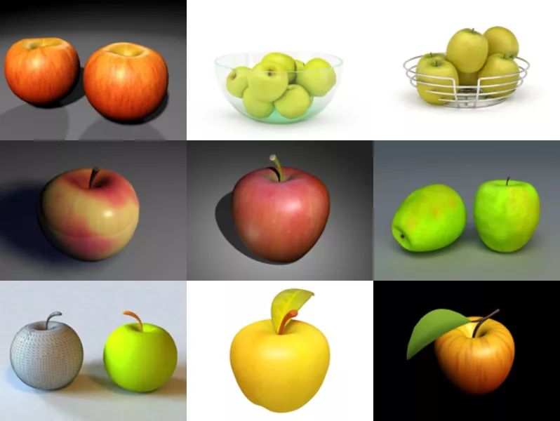 12 Apple Fruit 3D Models – Week 2020-45