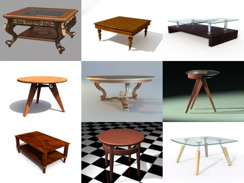 12 Coffee Table Free 3D Models Collection – Week 2020-45